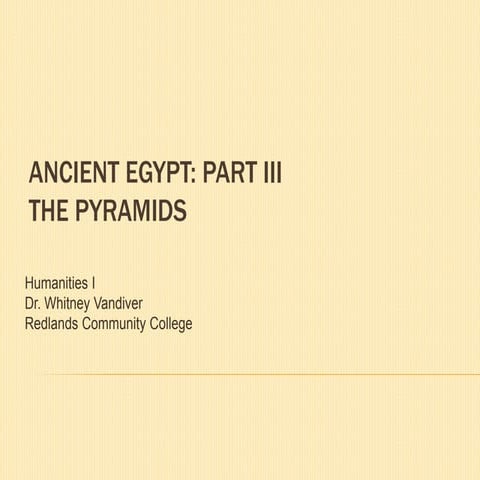 Ancient Egypt: The Pyramids