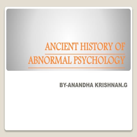 Ancient history of abnormal psychology