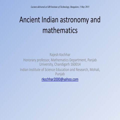 Ancient indian astronomy and mathematics | PPTX | Astrology | Religion ...