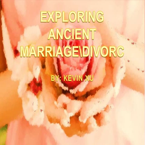 Ancient marriage customs original