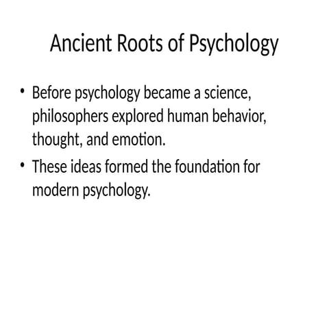 History of Psychology - Part 2 - Greek Ancient Psychology (1) | PDF