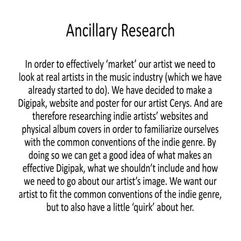 Ancillary Research