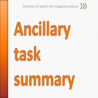 Ancillary task summary