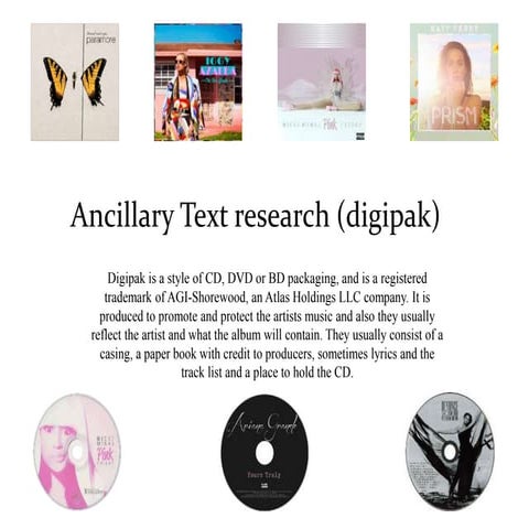 Ancillary Text Digipak Research