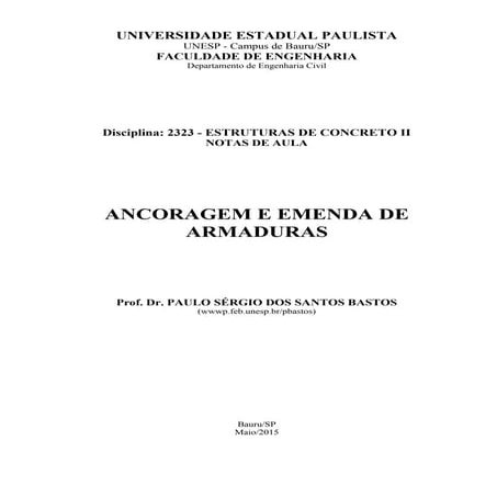 Ancoragem e Emenda de Armaduras