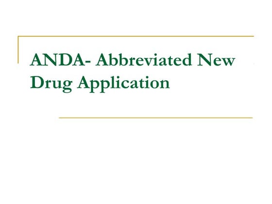 Guidance for industry changes to an approved nda or anda | PPT