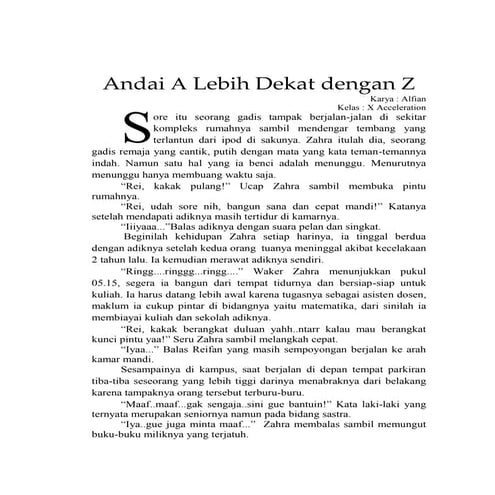 Andai a lebih dekat dengan z