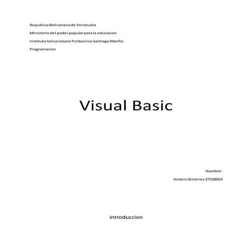 Mundo Visual - Visual Basic - Tema 1 | DOC