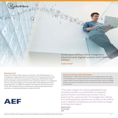 Andersson Elffers Felix integrates physical and digital access with SafeNet e...