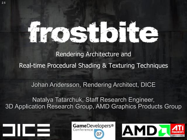Frostbite Rendering Architecture and Real-time Procedural Shading & Texturing...