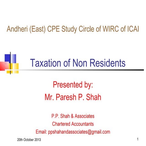Andheri (E) Study Circle - Non-Resident Taxation - 20.10.2013