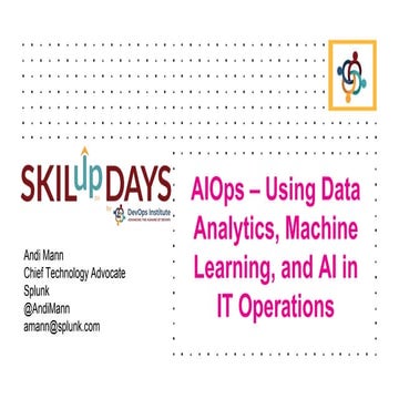 Skill Up Splunk DevOps slides with AIOps MLOps