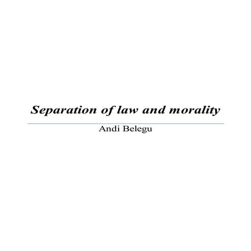 Separation of Morality and Law | DOCX