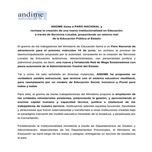 Andime en  paro,  funcionarios del ministerio de eduacion, se movilizan edl  ...