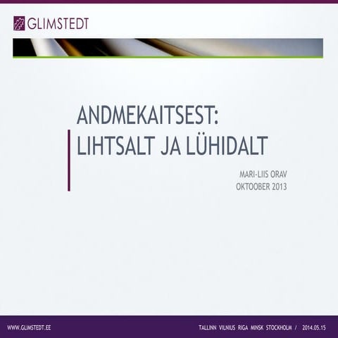 Andmekaitsest   lihtsalt ja lühidalt (legal booster)