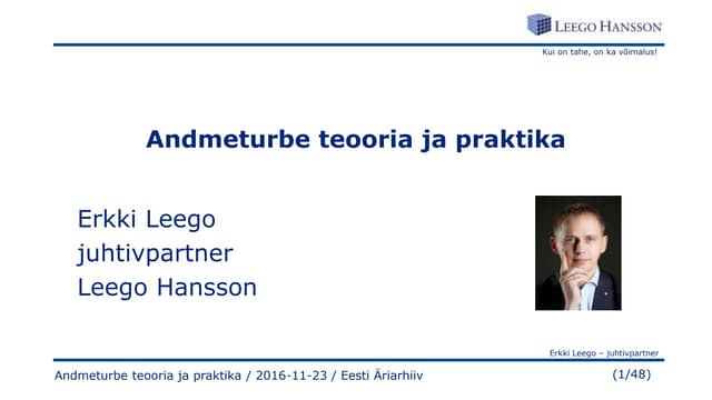 Andmeturbe teooria ja praktika
