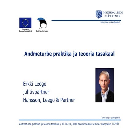 Andmeturbe teooria ja praktika tasakaal