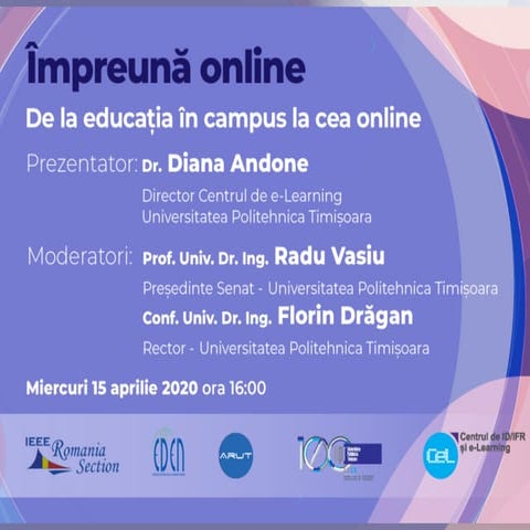 De la educația în campus la cea online, webinar #impreunaonline