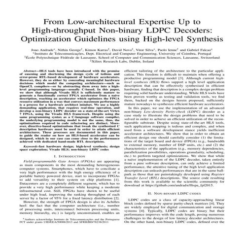 Andrade sep15 fromlowarchitecturalexpertiseuptohighthroughputnonbinaryldpcdec...
