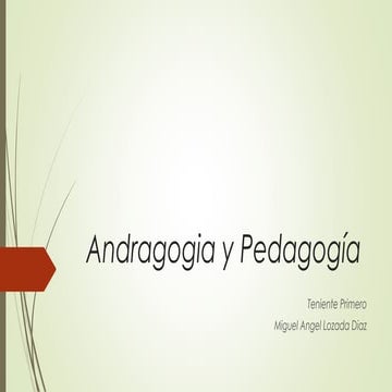 Andragogia y pedagogía