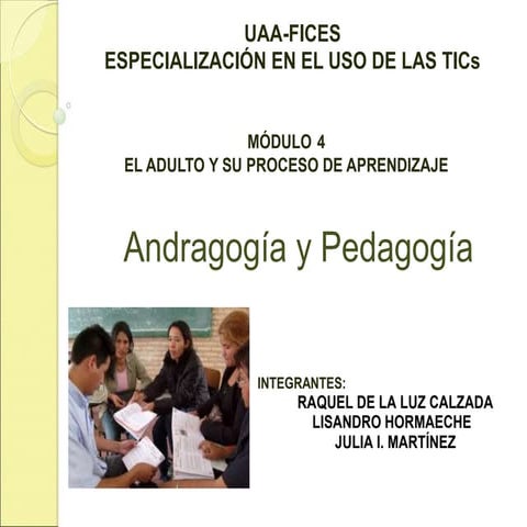 Andragogia y pedagogia