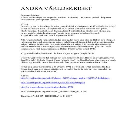 Andra världskriget | PPTX