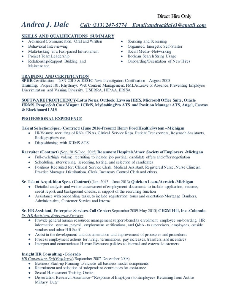 andrea dale resume 0 michigan new hire form 2016