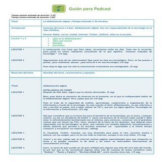 Andrea a alfabetización escaleta