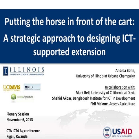 Putting the horse in front of the cart:  A strategic approach to designing IC...