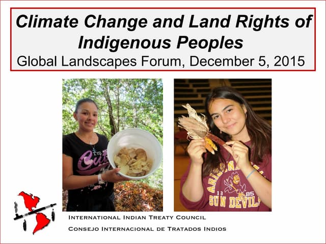 Climate change and land rights of Indigenous peoples   
