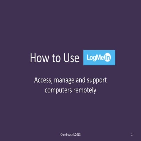 Access and Manage your Computers Remotely with LogMeIn