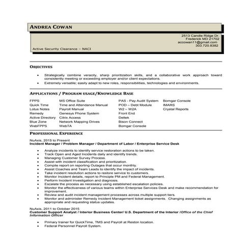 Andrea cowan resume incident manager-2016
