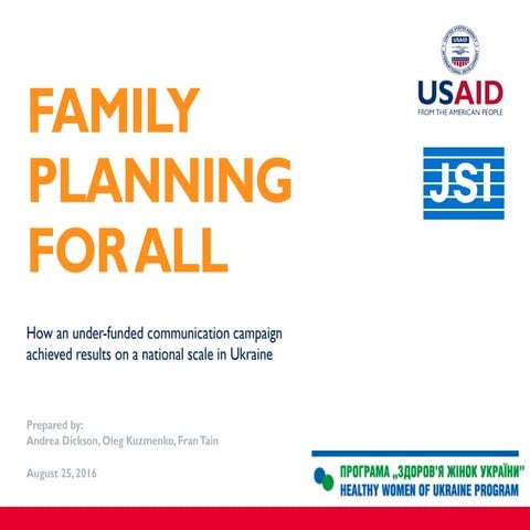 Family Planning for All: How an Under-funded Communication Campaign Achieved ...