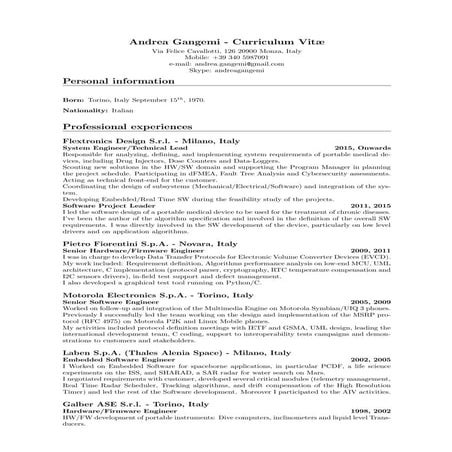 Andrea Gangemi Curriculum Vitae