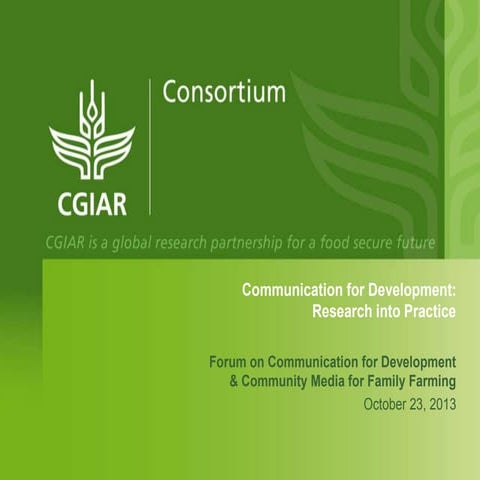 Communication for Development: Research Into Practice