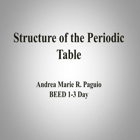 structure of the periodic table | PPTX