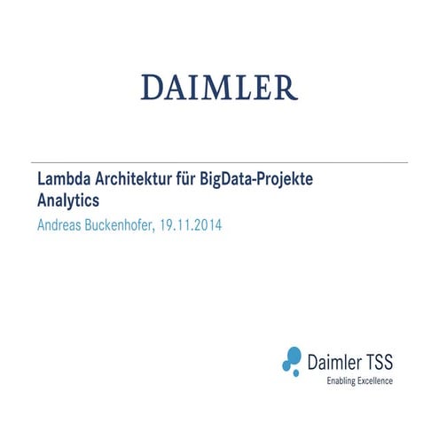 Lambdaarchitektur für BigData