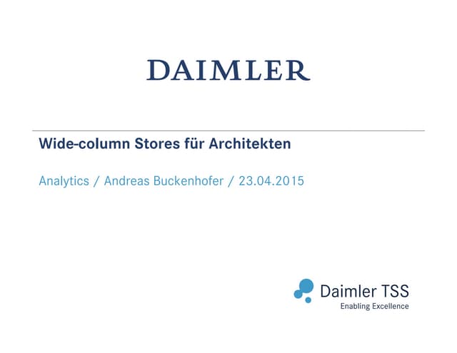 Wide-column Stores für Architekten (HBase, Cassandra)