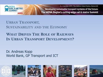 URBAN TRANSPORT,  SUSTAINABILITY AND THE ECONOMY 