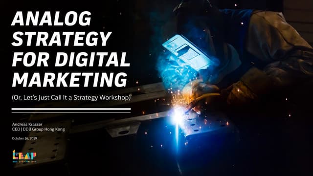 Analog Strategy for Digital Marketing