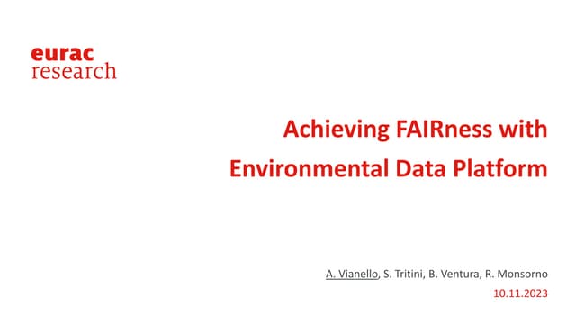 SFSCON23 - Andrea Vianello - Achieving FAIRness with EDP-portal