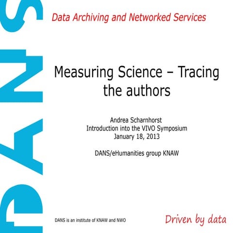 Measuring Science – Tracing the authors