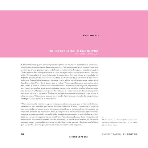 André lepecki no metaplano, o encontro | PDF