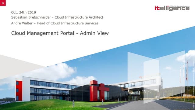 Cloud management portal - admin view