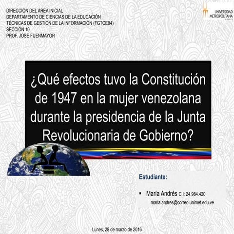 Voto Universal e Igualdad de Género en Venezuela