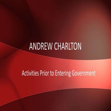 Andrew Charlton - Activities Prior To Entering Government