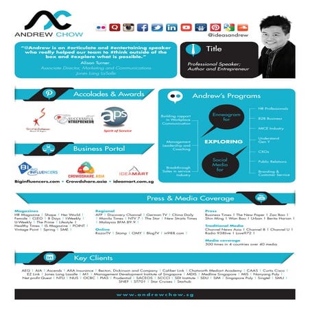 Andrew Chow One Sheet  2016 (New Resume)