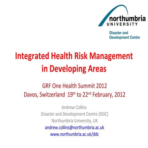 Integrated Health Risk Management in Developing Areas