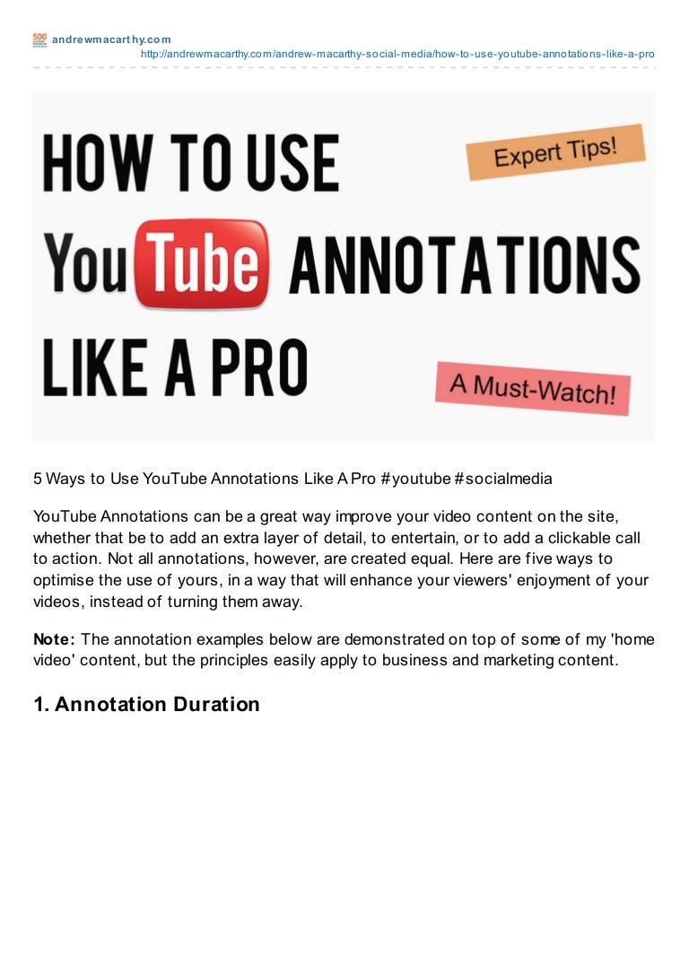 5 Ways to Use YouTube Annotations Like A Pro Use YouTube Annotation…
