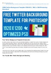 FREE Twitter Background Template PS...